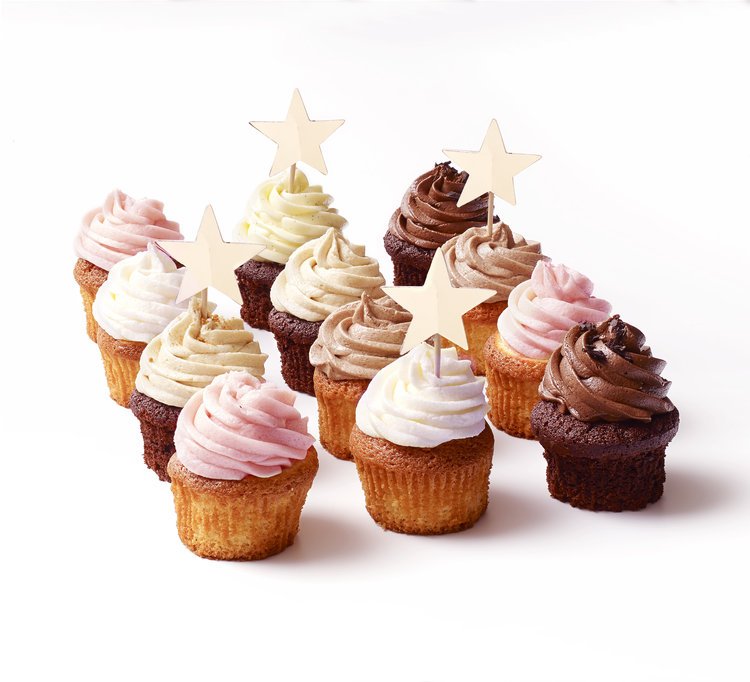 Cupcakes Gold stars